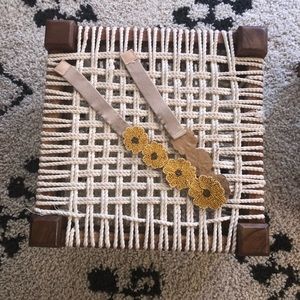 Anthropologie flower belt in mustard yellow